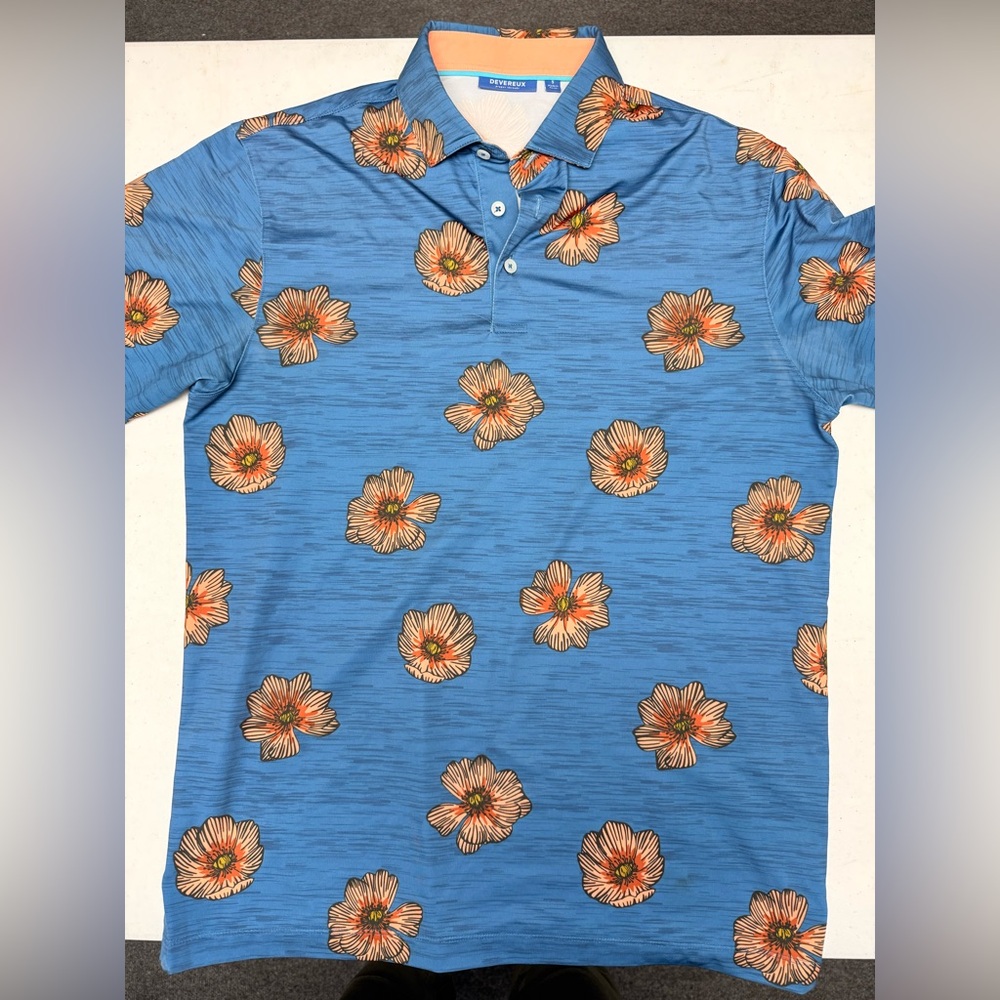 Devereux Golf Floral Blue Men's Shirt